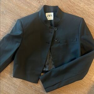 Zara Black Women's Cropped Jacket